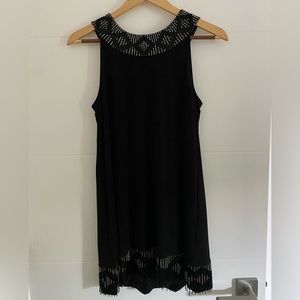 Black dress with beautiful beaded detail, new with tags